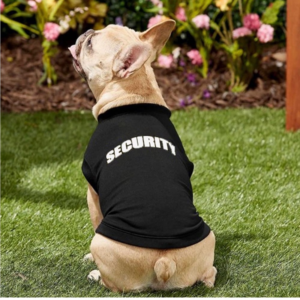 DroolingDog NWOT Black Security Print Dog Clothing Costume